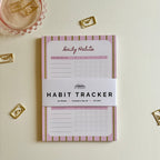 A5 Daily Habits Tracker Pad | Pink & Olive
